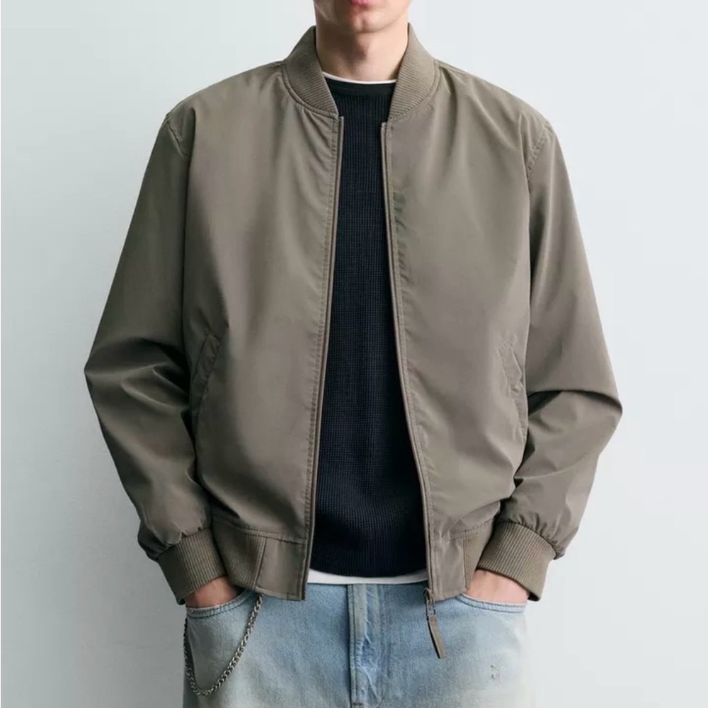 Zara Olive Bomber Jacket